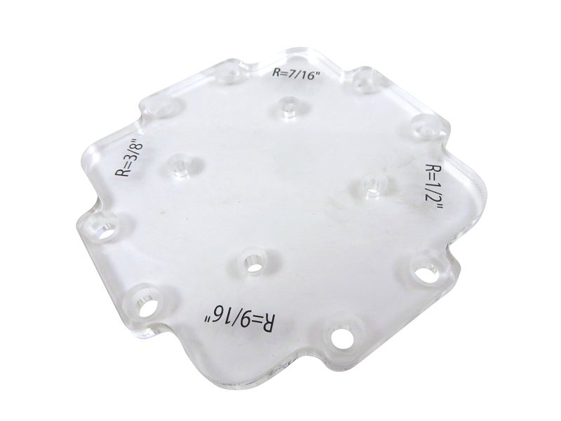 Taytools 300010 Outside Corner Radius Radii Router Template Guides, 12 Sizes from 1/8 to 1 Inch by 1/16ths, 5/16 Inches Thick CNC Machined Clear Acrylic, 4-3/4 Inches Square - Image 3